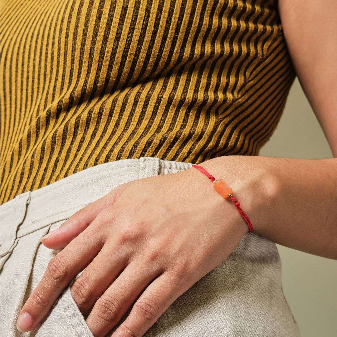 Well - balanced Red String Bracelet - Jade - MyMantra