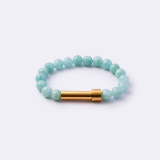 Angelite Jade Beads with Intention Capsule Bracelet - MyMantra