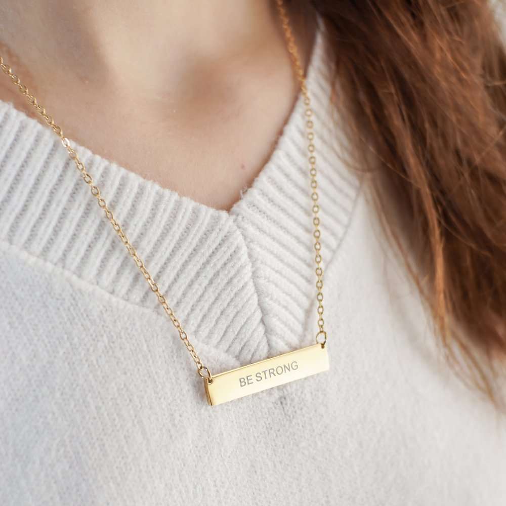 Be Brave Non - Tarnish Gold - Plated Stainless Steel ID Necklace - MyMantra