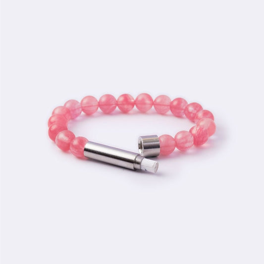 Cherry Quartz Beads with Intention Capsule Bracelet - MyMantra