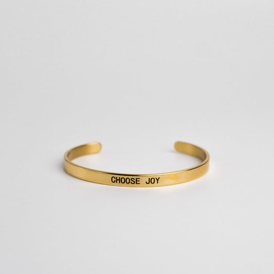 Choose Joy Non - Tarnish Stainless Steel Adjustable Cuff Bracelet - MyMantra
