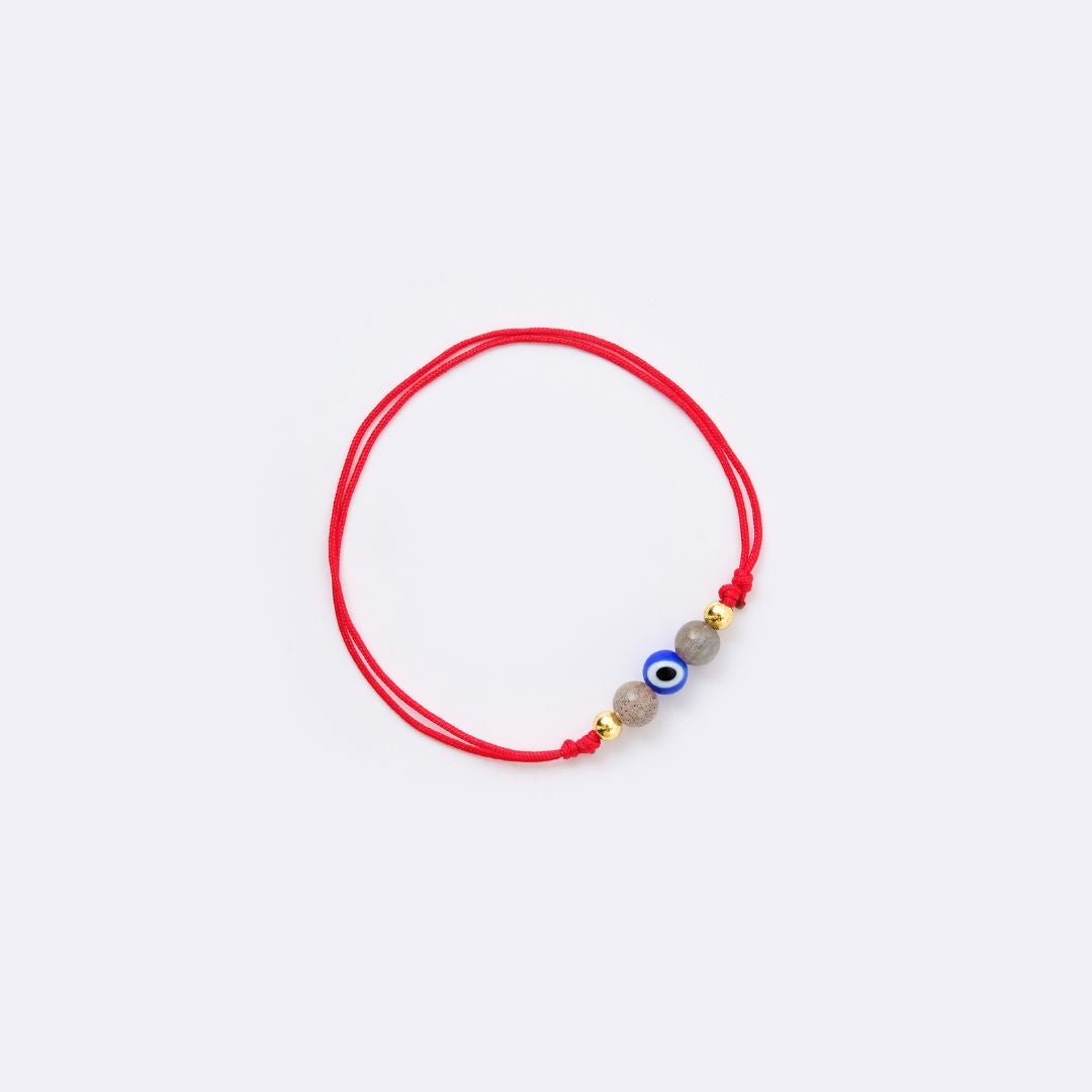 Evil Eye with Labradorite Beads Red String Bracelet