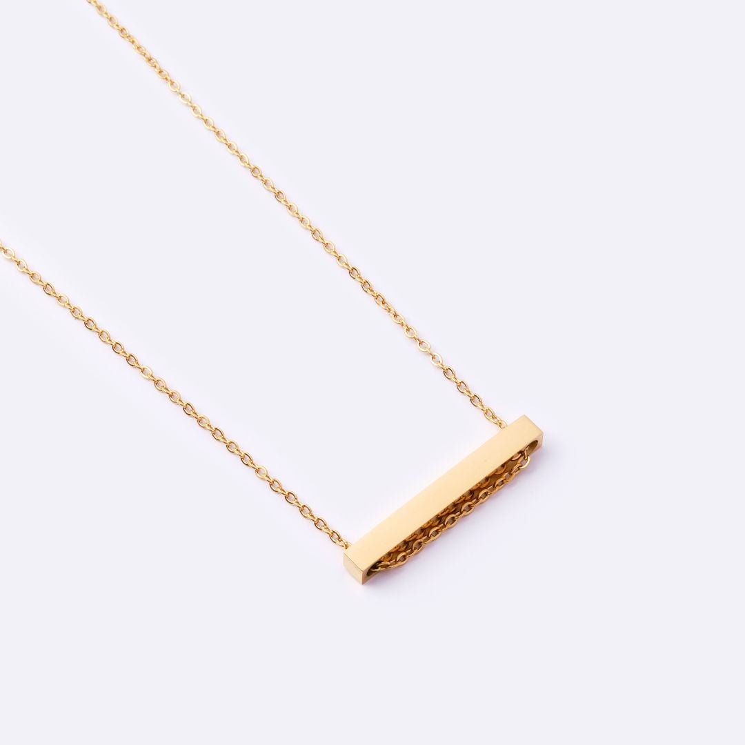 Custom Horizontal Bar Stainless Steel Necklace - MyMantra