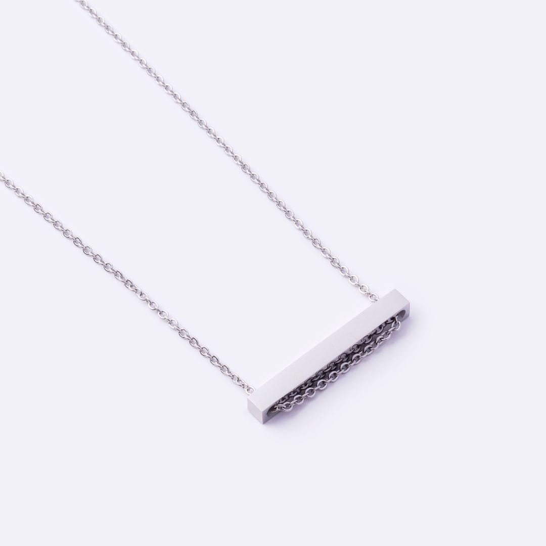 Custom Horizontal Bar Stainless Steel Necklace - MyMantra