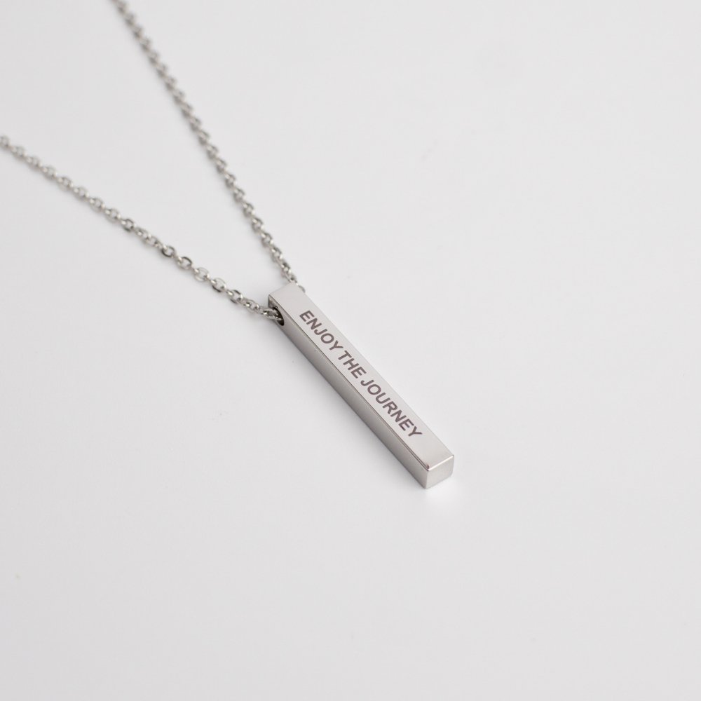 Enjoy The Journey Non - Tarnish Stainless Steel Bar Necklace - MyMantra