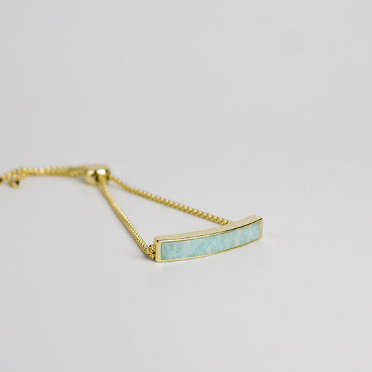 Harmony Bar Stone Adjustable Bracelet - Amazonite - MyMantra