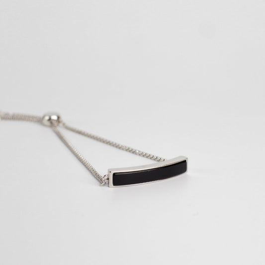 Harmony Bar Stone Adjustable Bracelet - Obsidian - MyMantra