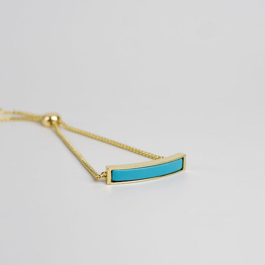 Harmony Bar Stone Adjustable Bracelet - Turquoise - MyMantra