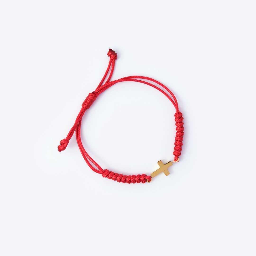 Have Faith Cross Charm with Adjustable Red String Bracelet - MyMantra
