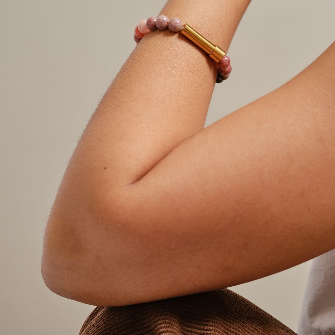 Mixed Sunstone Beads with Intention Capsule Bracelet - MyMantra