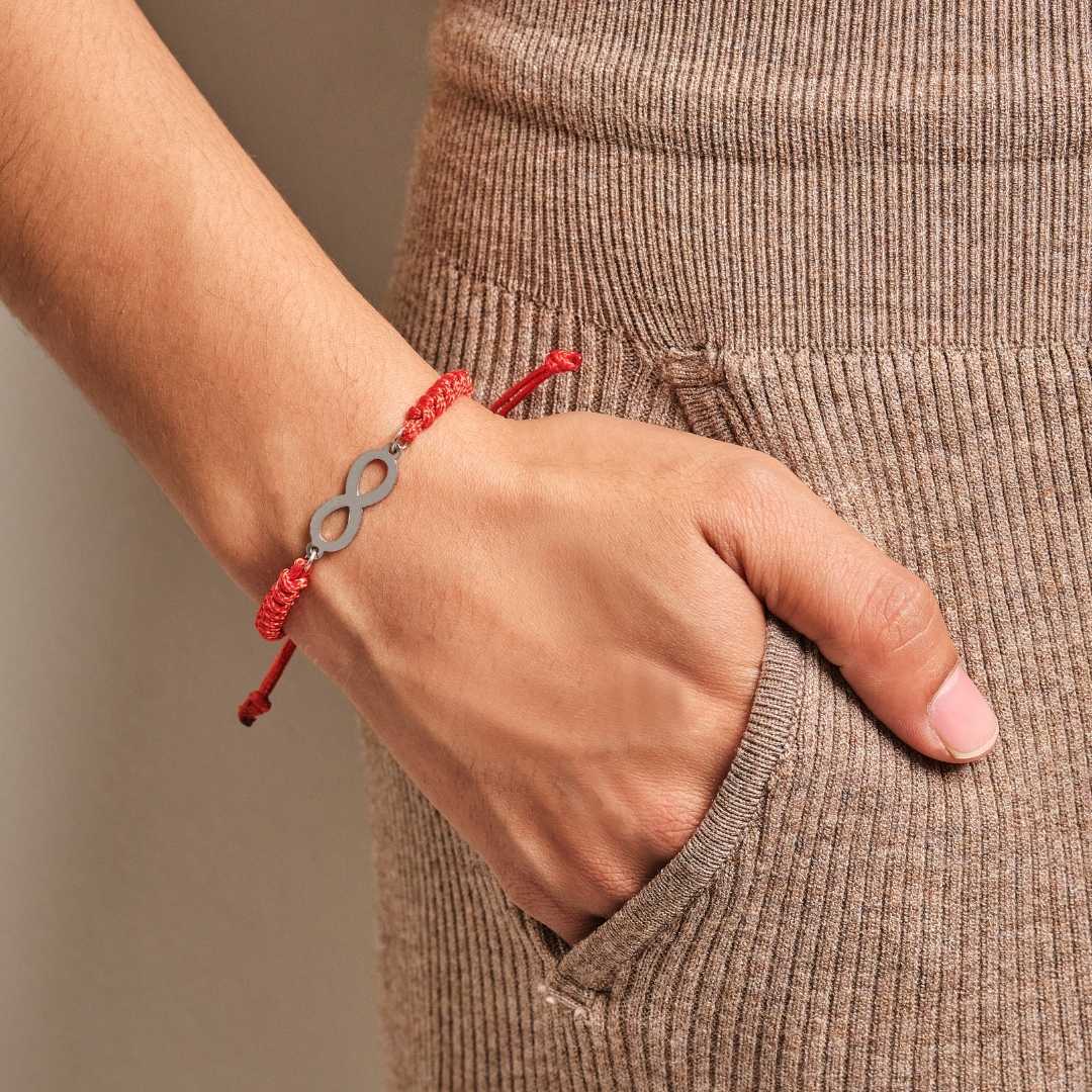 Infinity with Red String Adjustable Bracelet
