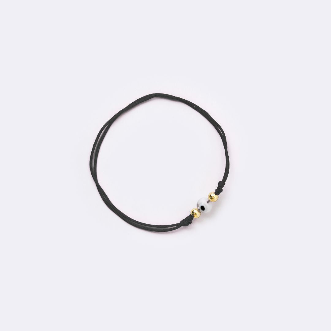 NEW Evil Eye Black String Bracelet - Clear
