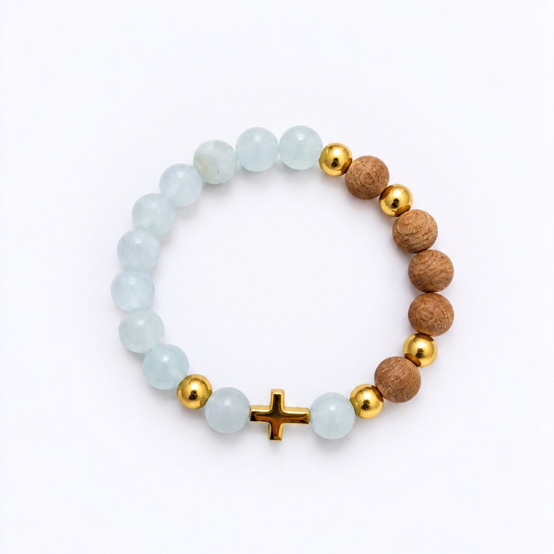 Have Faith Rosary Bracelet – Aquamarine