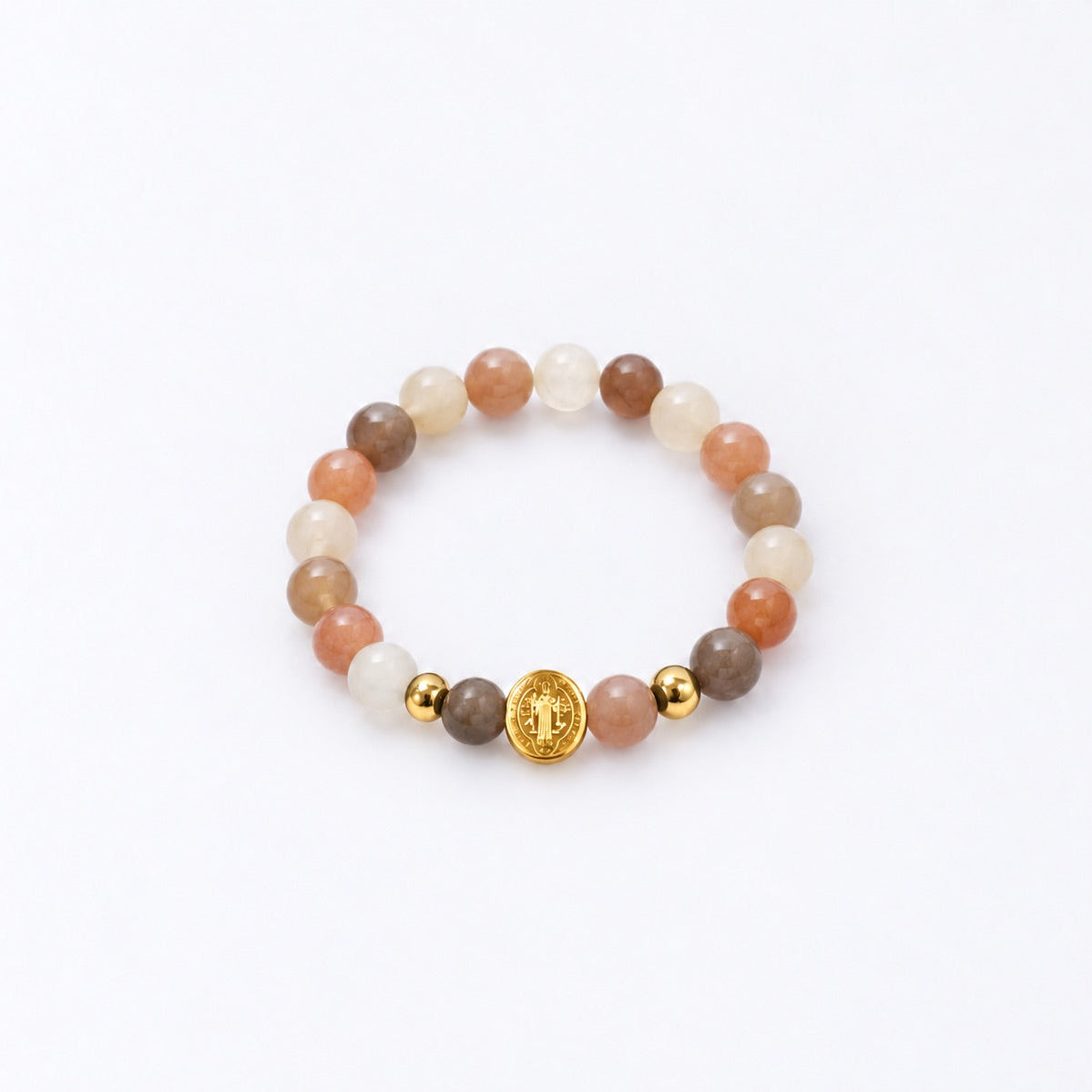Have Faith St Benedict Beads Bracelet - Moonstone