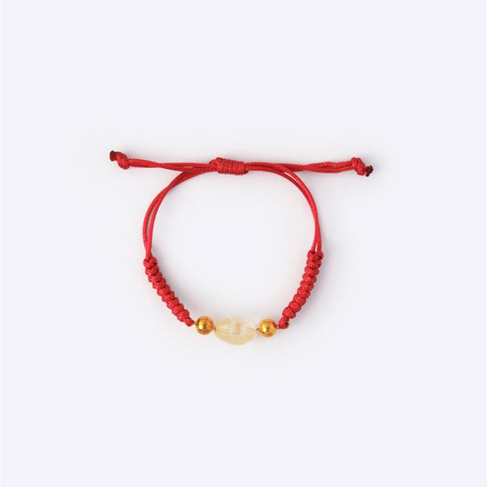 Natural Stone Red String Bracelet - Citrine - MyMantra