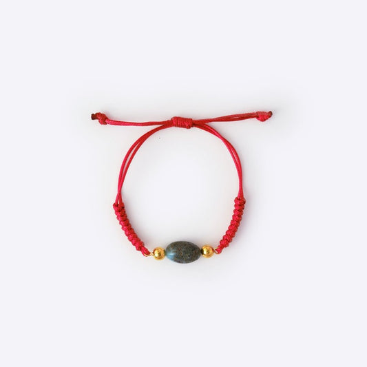 Natural Stone Red String Bracelet - Larimar - MyMantra