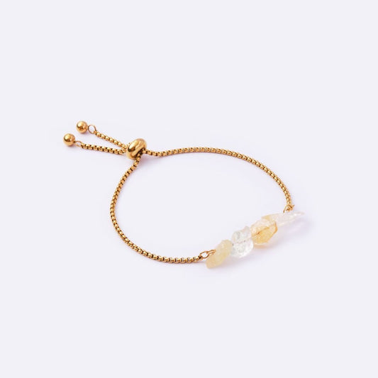 Purity Stainless Steel Adjustable Bracelet - Citrine - MyMantra