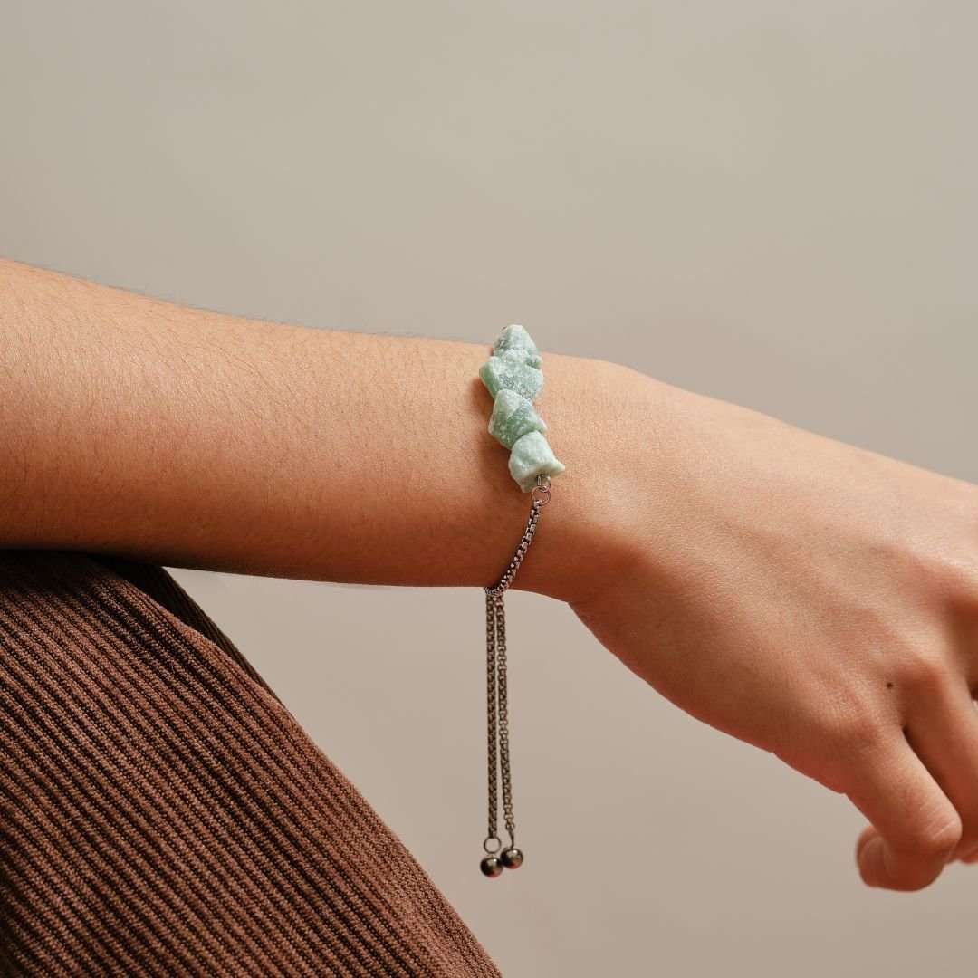 Purity Stainless Steel Adjustable Bracelet - Jade - MyMantra