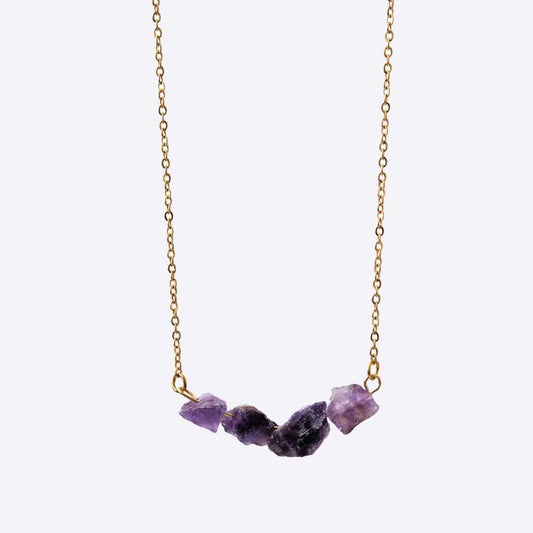 Purity Stainless Steel Necklace - Amethyst - MyMantra