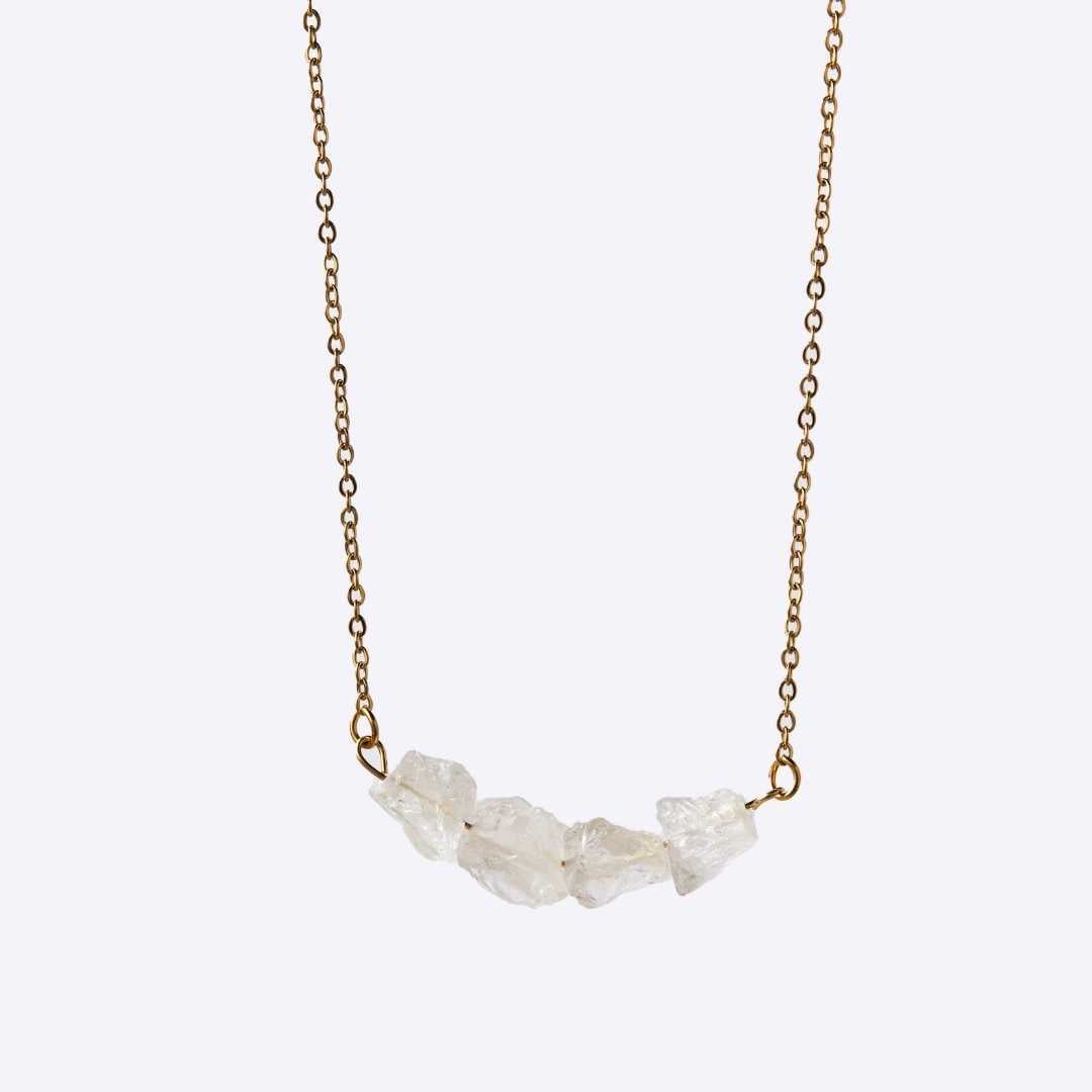 Purity Stainless Steel Necklace - Clear Quartz - MyMantra