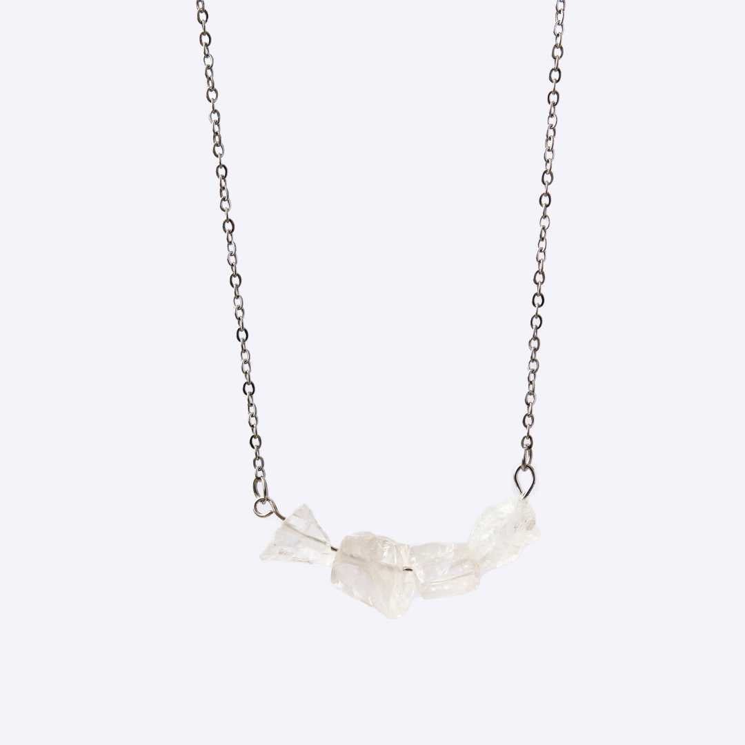 Purity Stainless Steel Necklace - Clear Quartz - MyMantra