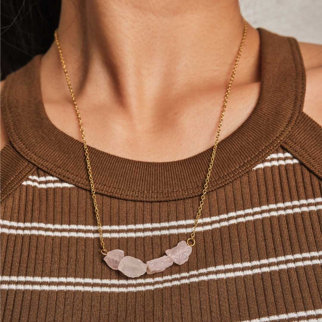 Purity Stainless Steel Necklace - Clear Quartz - MyMantra