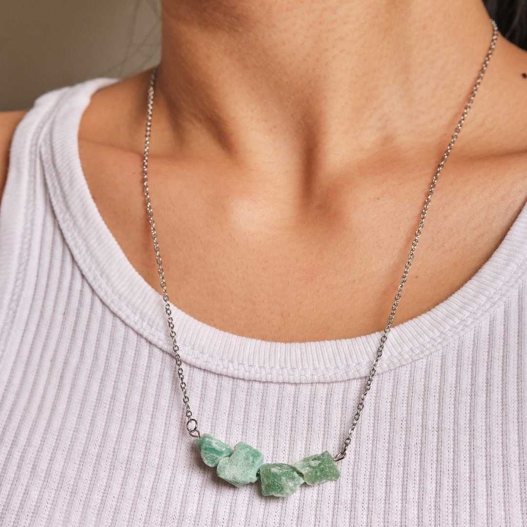 Purity Stainless Steel Necklace - Jade - MyMantra