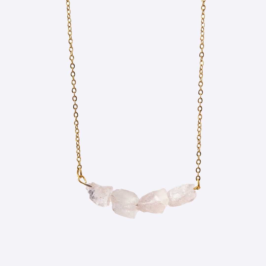 Purity Stainless Steel Necklace - Rose Quartz - MyMantra