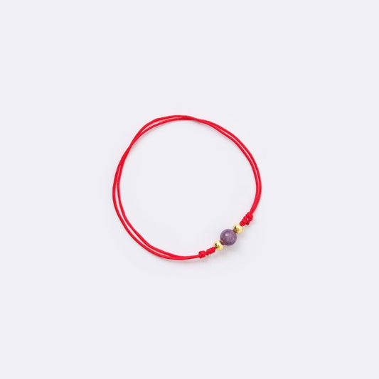 Red String Bracelet - Amethyst - MyMantra