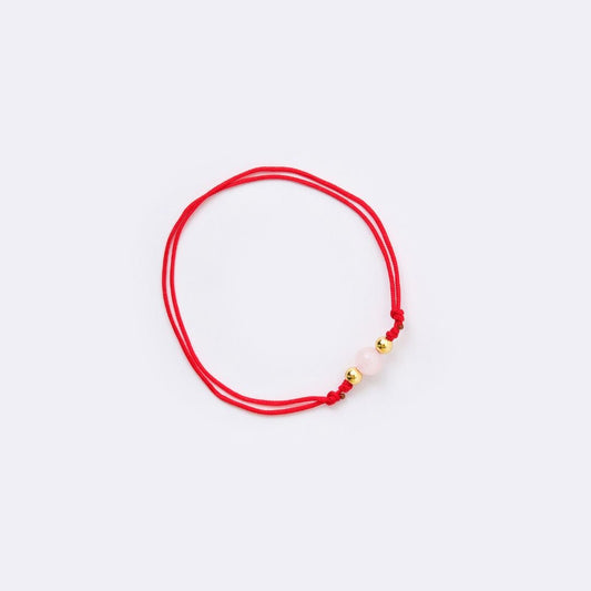 Red String Bracelet - Rose Quartz - MyMantra