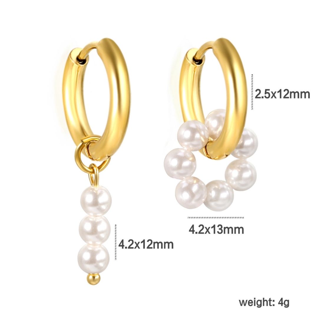 Statement Piece - Pearl Hoop Mismatched Earrings