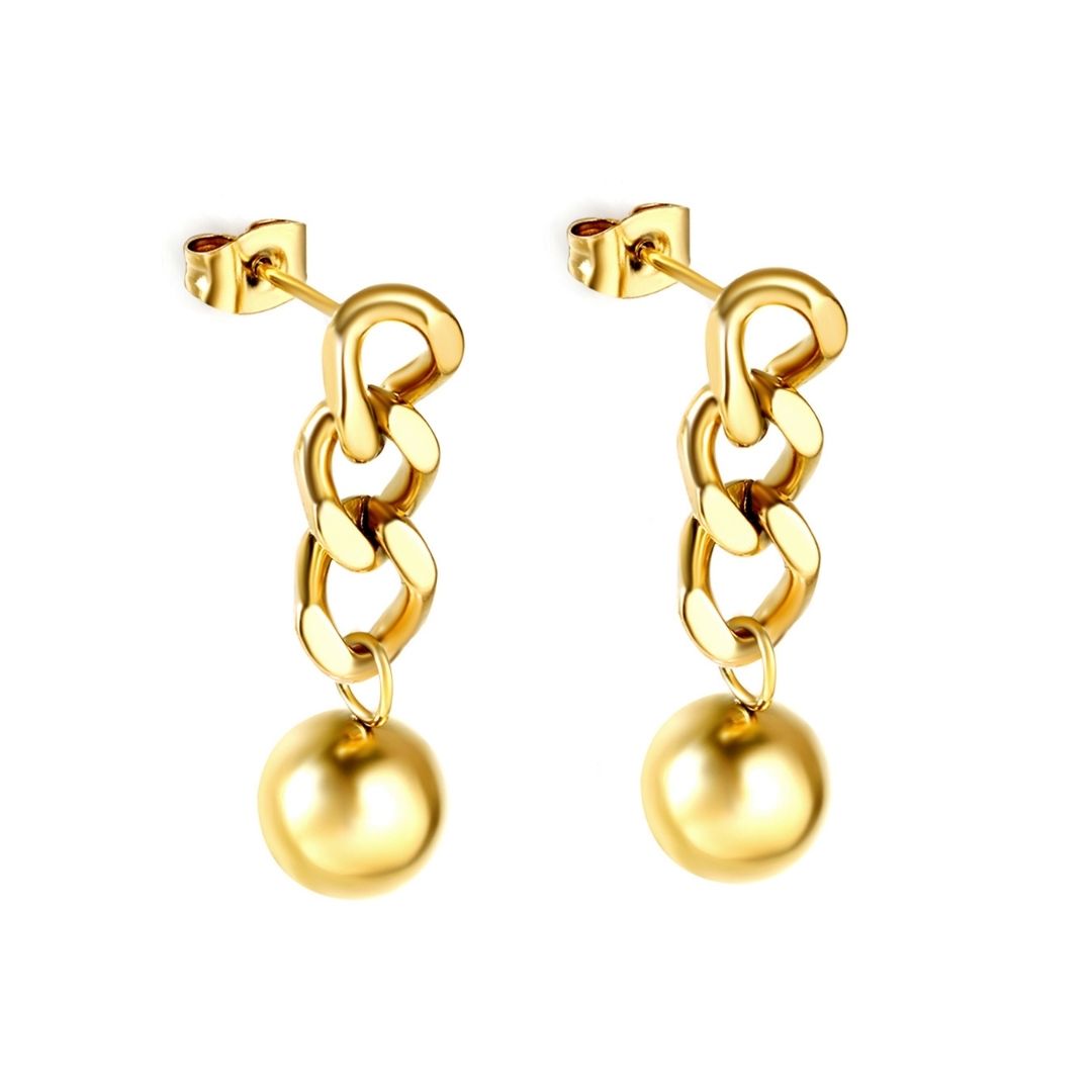 Statement Piece - Chain with Dangling Sphere Earrings