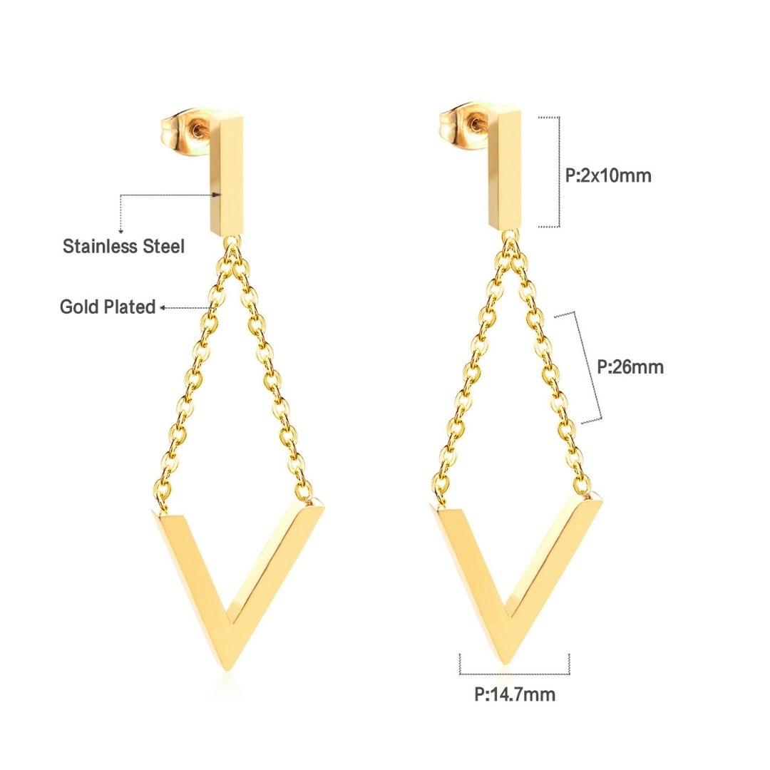 Statement Piece - Diamond Shaped Dangling Earrings