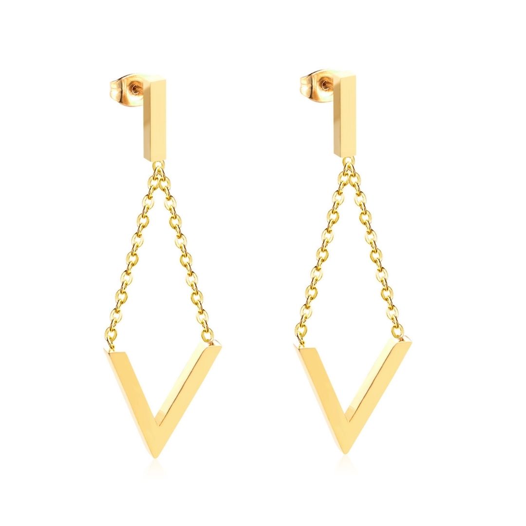 Statement Piece - Diamond Shaped Dangling Earrings