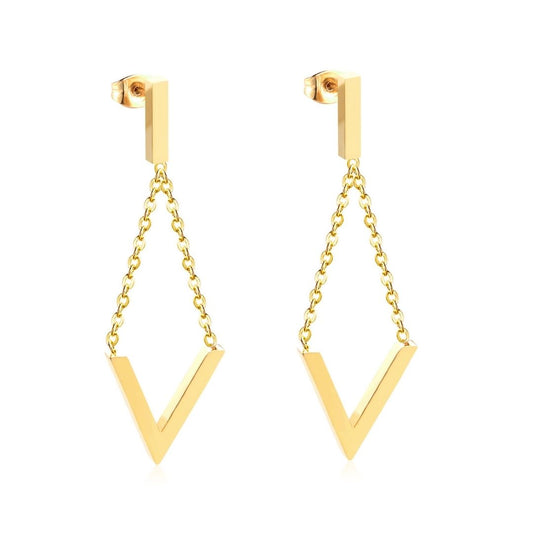Statement Piece - Diamond Shaped Dangling Earrings