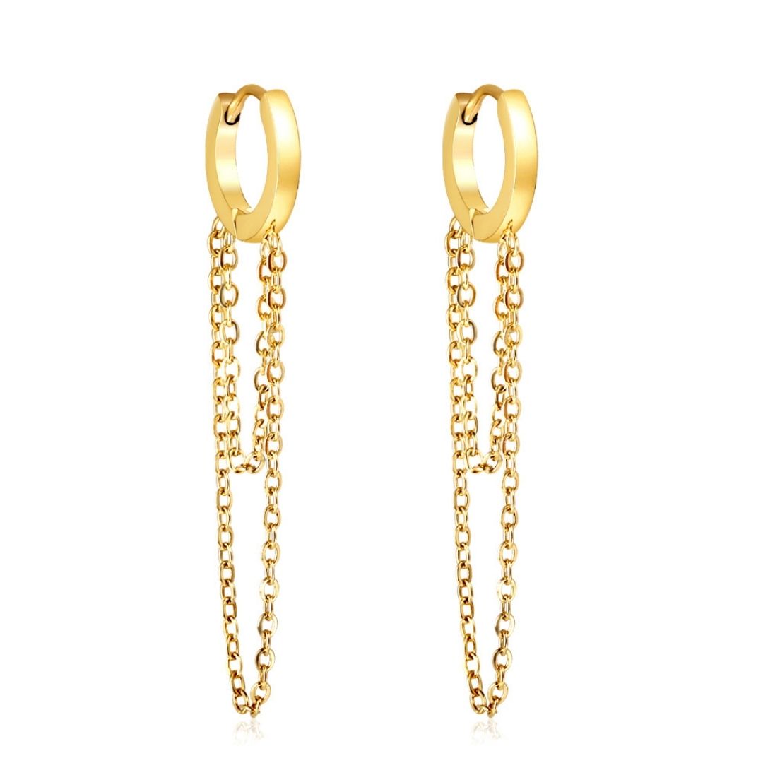 Statement Piece - Double Chain Dangling Earrings