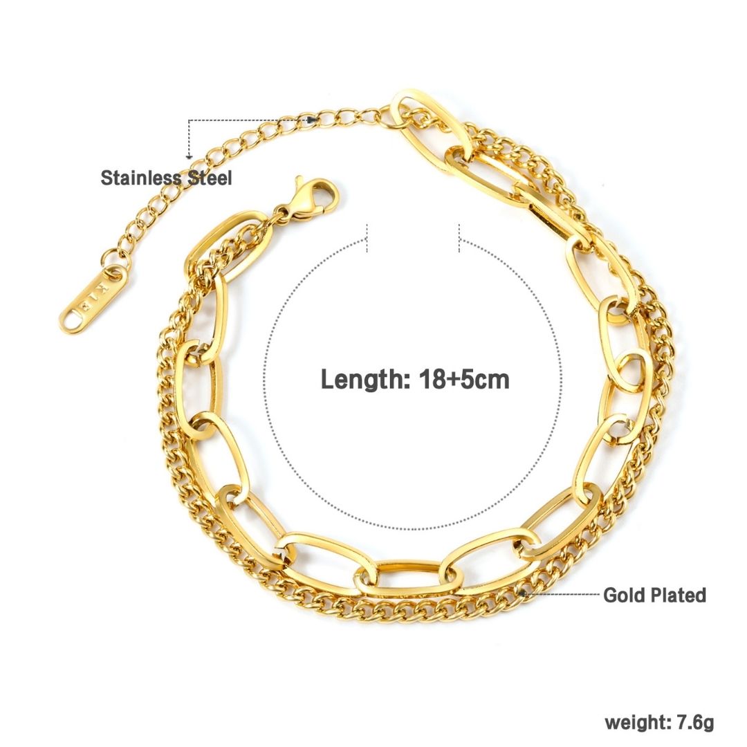 Statement Piece - Dual Chain Bracelet