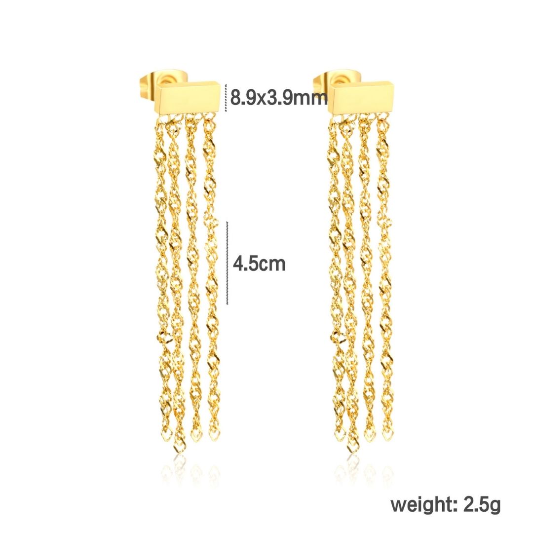 Statement Piece - Gold Tassle Earrings