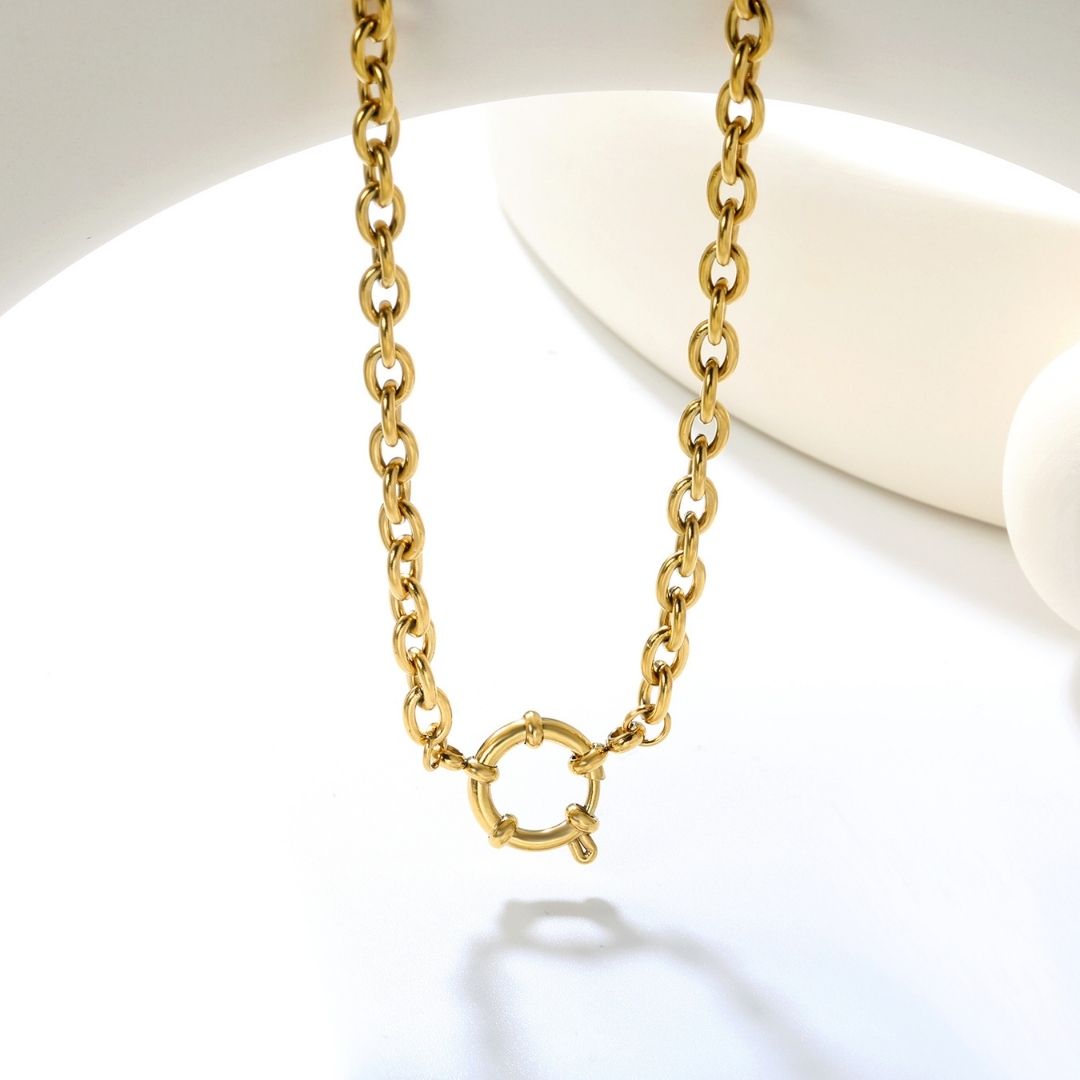 Statement Piece - O-Chain Necklace with Charm Holder