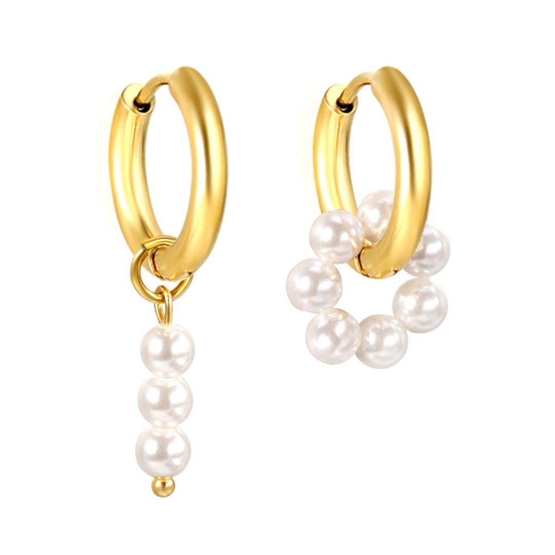Statement Piece - Pearl Hoop Mismatched Earrings
