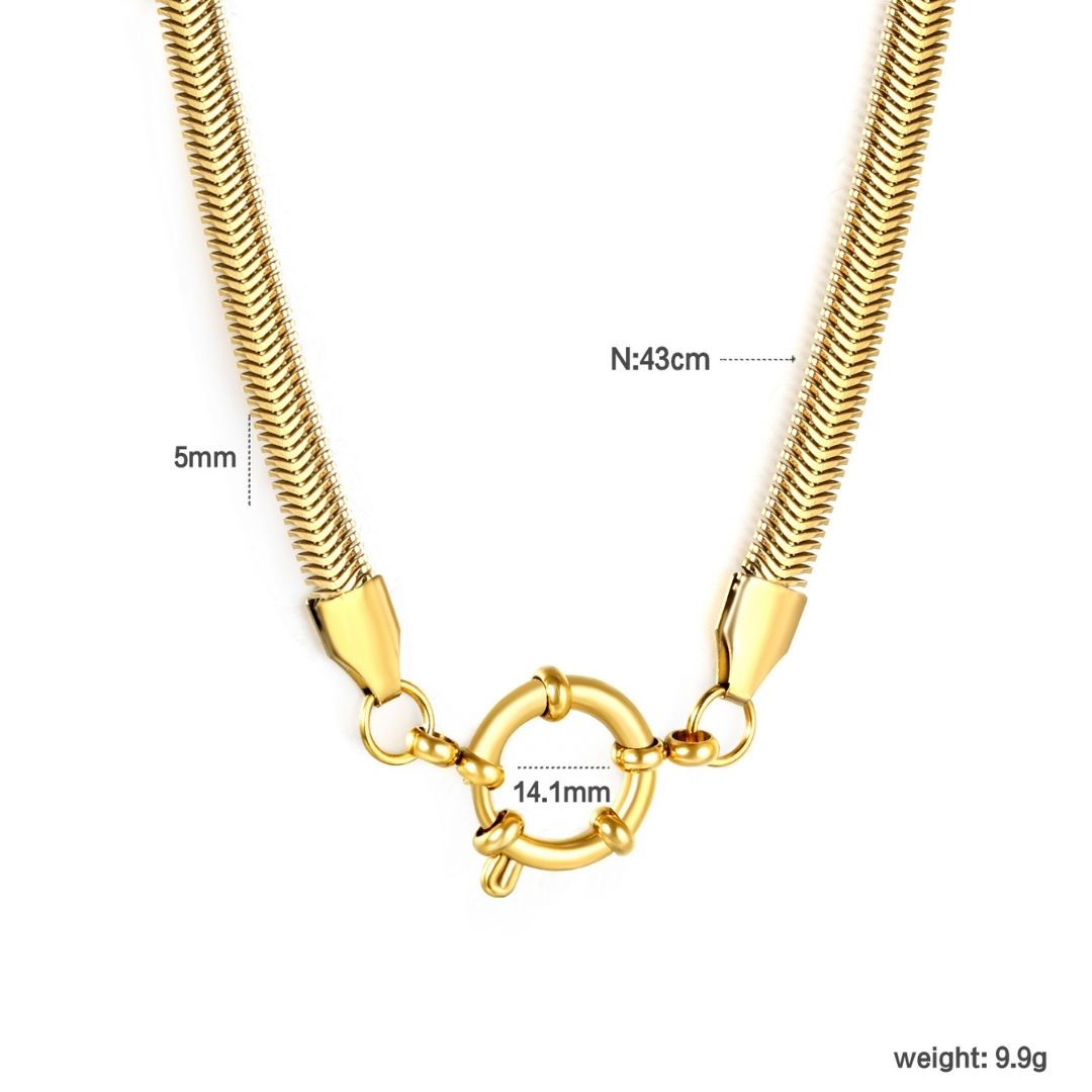 Statement Piece - Snake Chain Necklace with Charm Holder