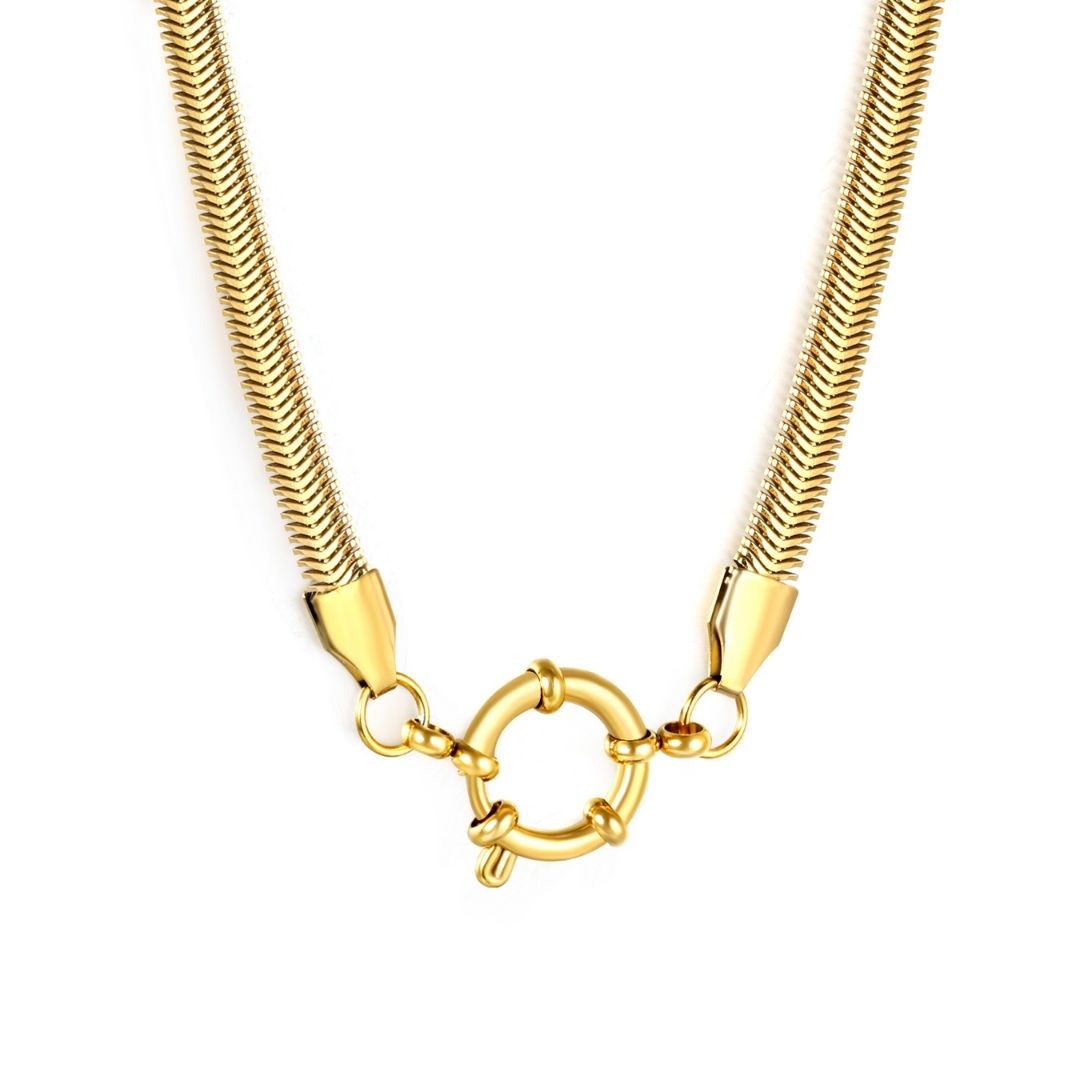 Statement Piece - Snake Chain Necklace with Charm Holder