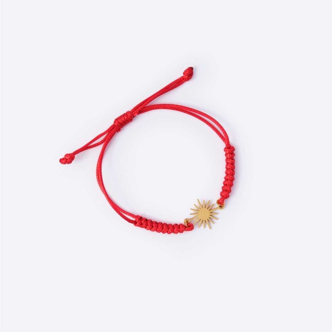Sunshine with Red String Adjustable Bracelet - MyMantra