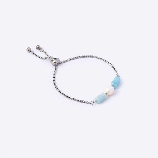 Well - balanced Stainless Steel Bracelet - Aquamarine - MyMantra