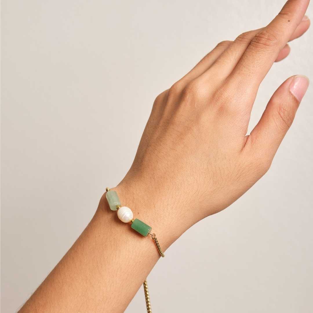 Well - balanced Stainless Steel Bracelet - Jade - MyMantra