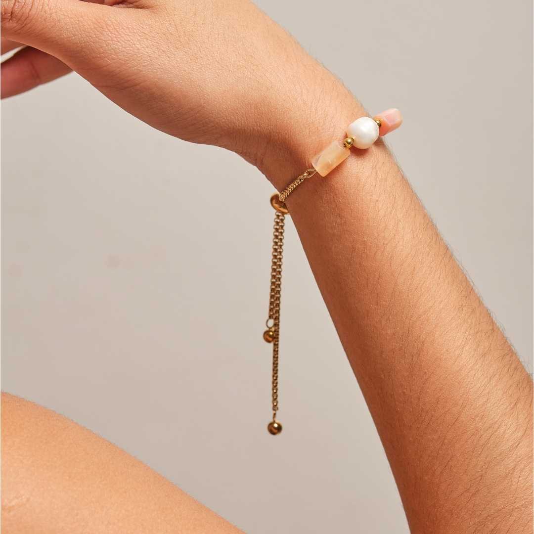 Well - balanced Stainless Steel Bracelet - Sunstone - MyMantra