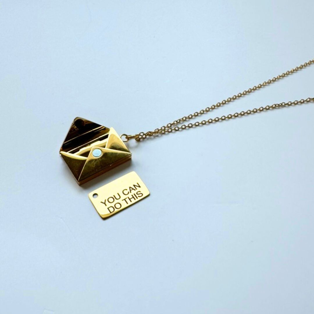 Custom Secret Note Gold-Plated Stainless Steel Necklace