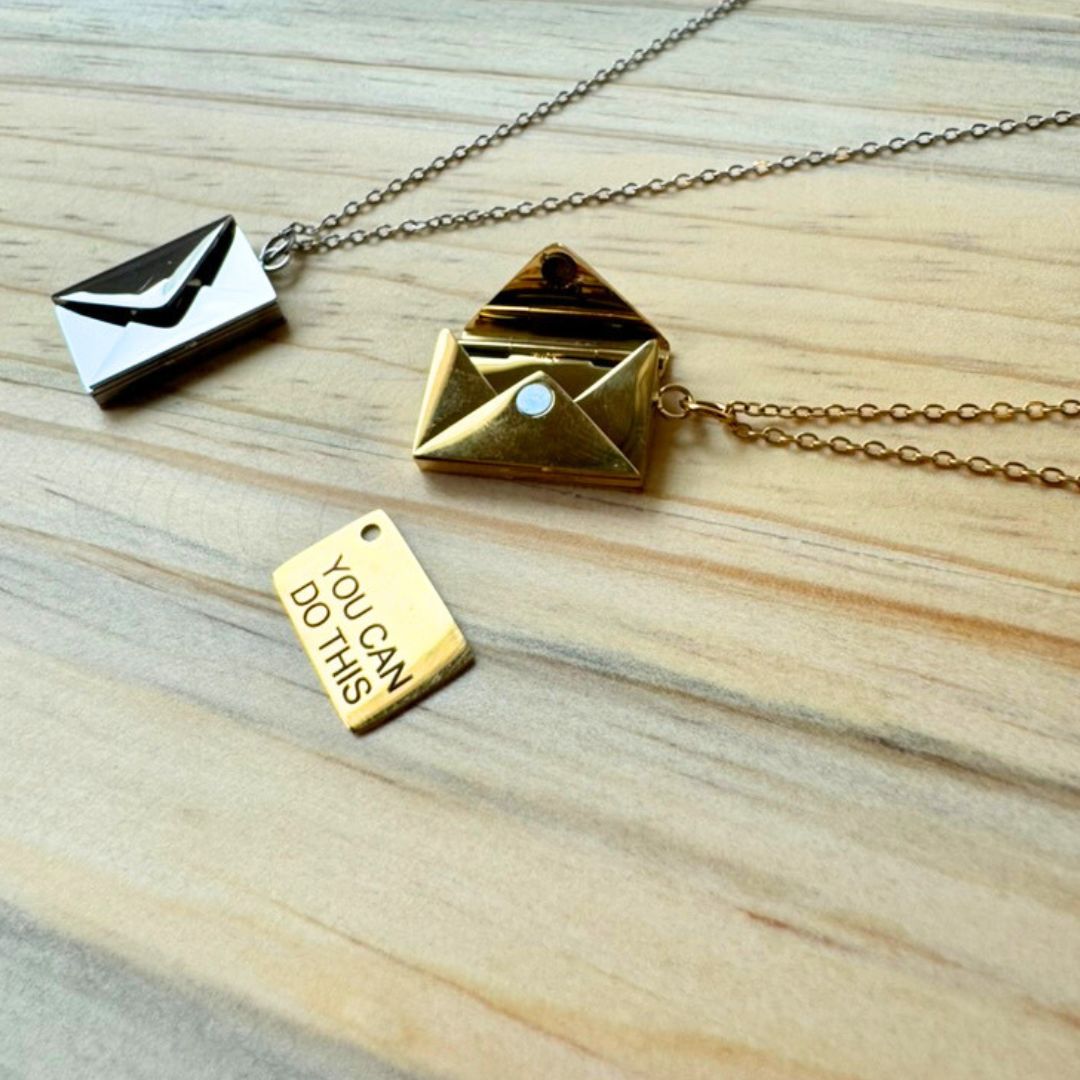 Custom Secret Note Gold-Plated Stainless Steel Necklace