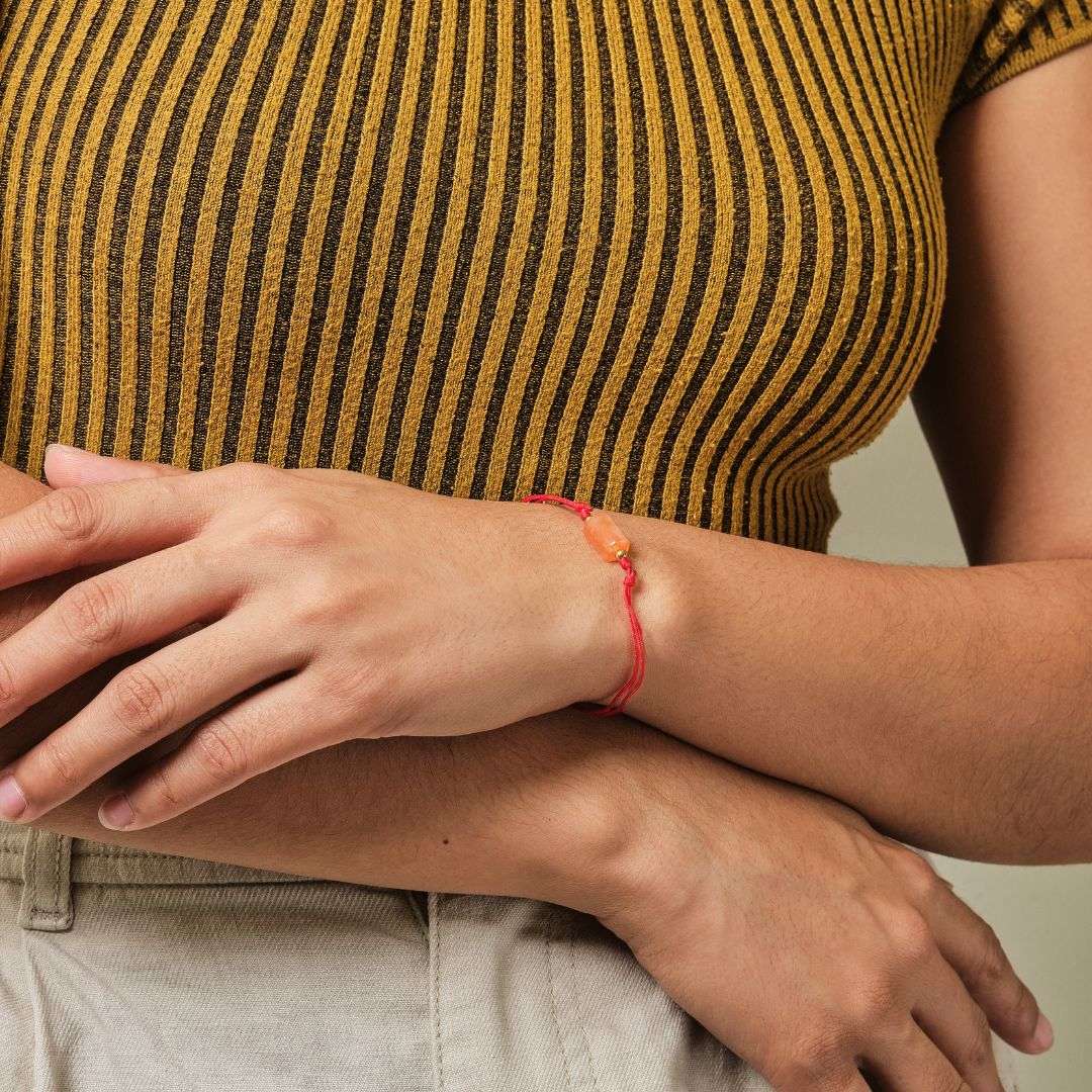 Well - balanced Red String Bracelet - Jade - MyMantra
