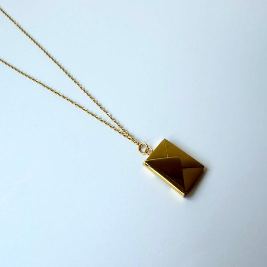 Custom Secret Note Gold-Plated Stainless Steel Necklace